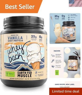 Whey Back Vanilla Truly Grass Fed Whey 2lb - No Fillers, Flow Agents, or Synt...