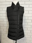 LOUNGE APPAREL SIZE S WOMENS BLACK ZIP UP PUFFER VEST POCKETS LINED HIGH NECK