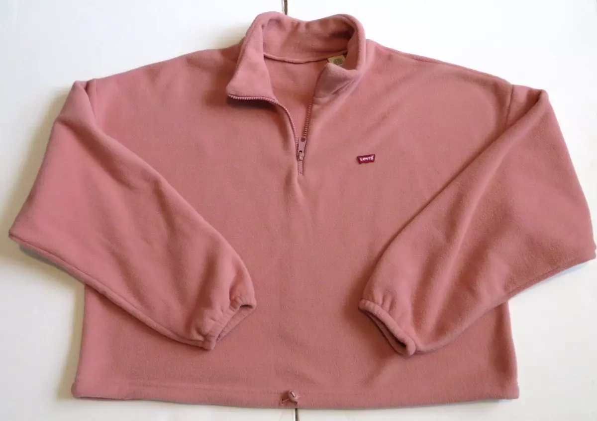 Levi s Womens Polar Fleece Crop 1 4 Zip Streetwear Pullover