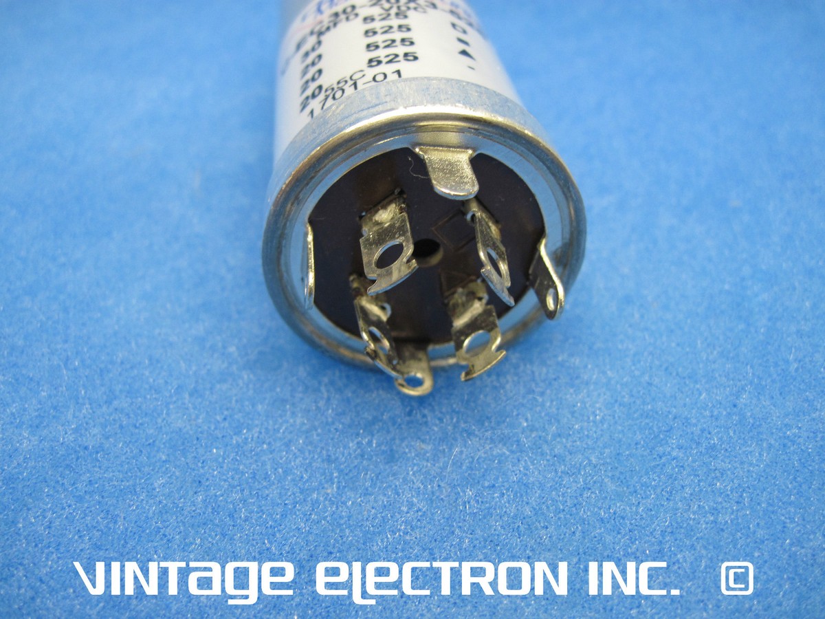 コンブチャデト NEW Quad Multi Section Can Capacitor: 30/20/20/20uF @ 525VDC