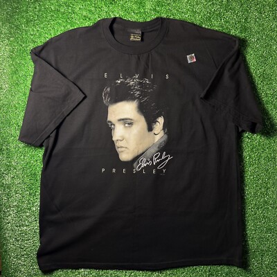 VTG 90s Elvis Presley Graceland Big Head Black 1999 Short Sleeve Tee Mens Sz 3XL
