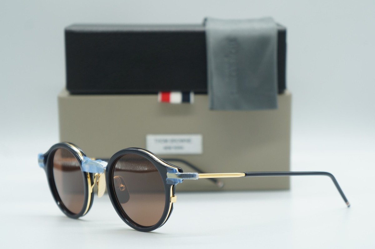 NEW THOM BROWNE TB-807-D-T-NVY-GLD AUTHENTIC SUNGLASSES FRAME RX  