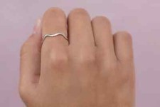 925 Sterling Silver, Thin silver ring with waves, Handmade Ring, Gift her
