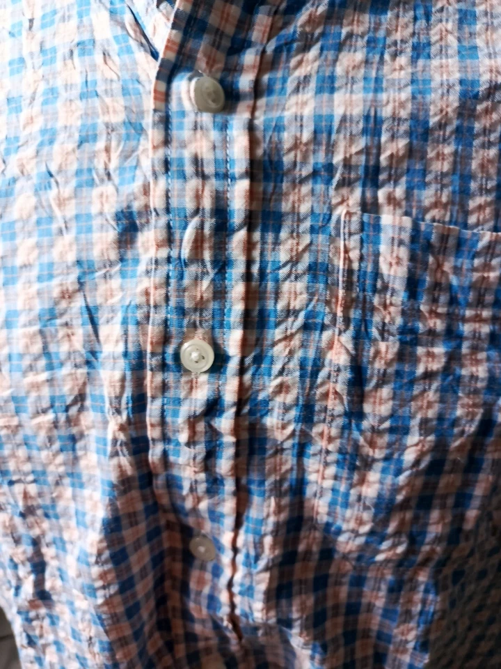 LL BEAN Plaid Shirt Button Up Long Sleeve Collar Blue Red | P:22.5, L:30.5in - Image 4 of 4