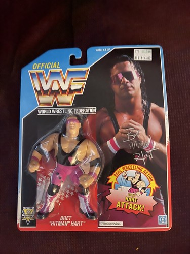 WWF WWE Hasbro Series 4 MOC Bret Hart - 1991 Actio...