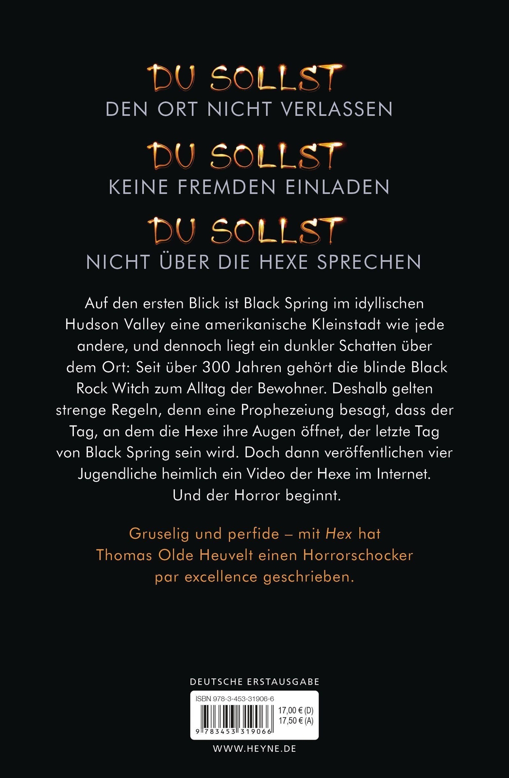 Thumbnail - Hex Thomas Olde Heuvelt Taschenbuch 432 S. Deutsch 2017 Heyne Ean
