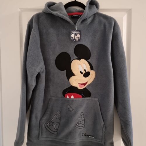 Disneyland Paris Resort Grey Mickey Mouse Fleece Hoodie Size M Unisex BNWT - Picture 1 of 14