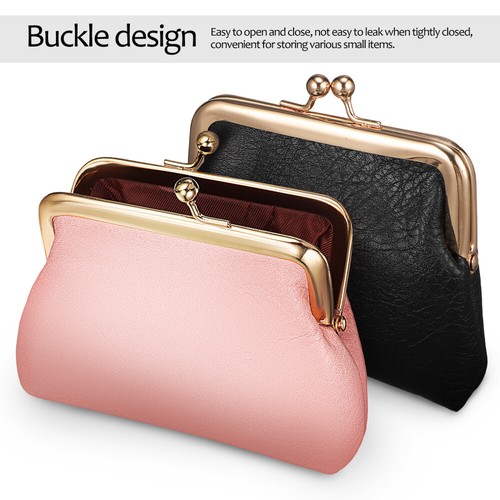 2Pcs Vintage Coin Purse PU Mini Wallet Change Purse Key Holder Pouch - Picture 4 of 11