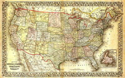 METALLPLATTE USA Karte 30 X 20 CM