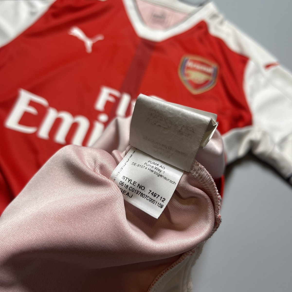 ARSENAL PUMA 2016/2017 FOOTBALL SOCCER HOME JERSEY #11 OZIL SIZE