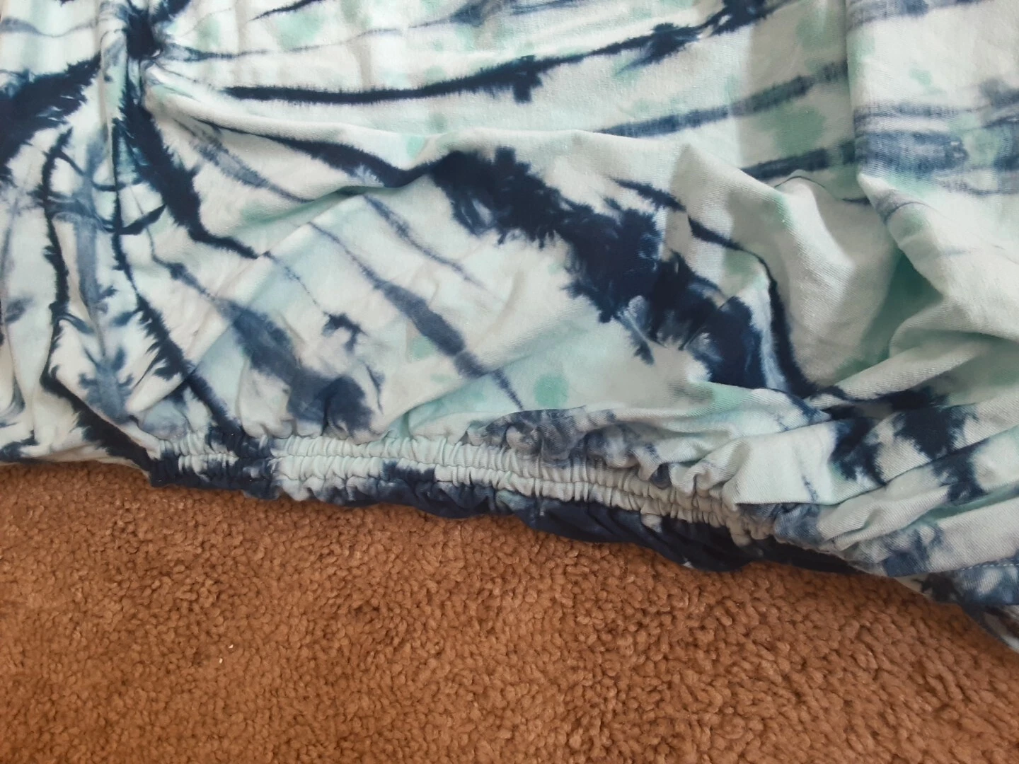 UNDERCOVER Abito Victorias Secret ROSA Tye Dye Turchese Spirale Increspato L HTF Nuovo