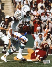 MERCURY MORRIS SIGNED AUTOGRAPHED 8x10 PHOTO MIAMI DOLPHINS LEGEND BECKETT BAS