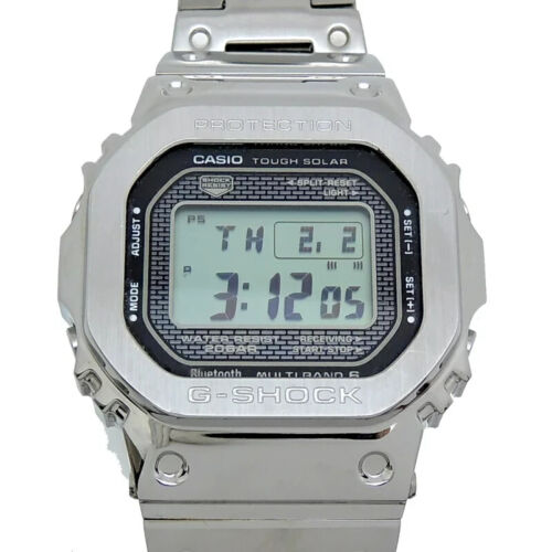 Casio G-SHOCK GMW-B5000D-1JF Silver Full Metal Radio Solar Watch Near Mint