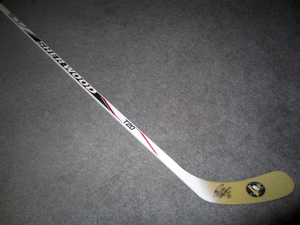 Palo de hockey BRANDON SUTTER Pittsburgh Penguins logotipo autografiado FIRMADO con certificado de autenticidad Foto 3 de 4