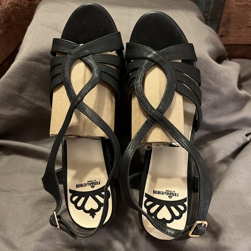 Fergalicious By Fergie Roxine Wedge Black Size 8 - Picture 5 of 6