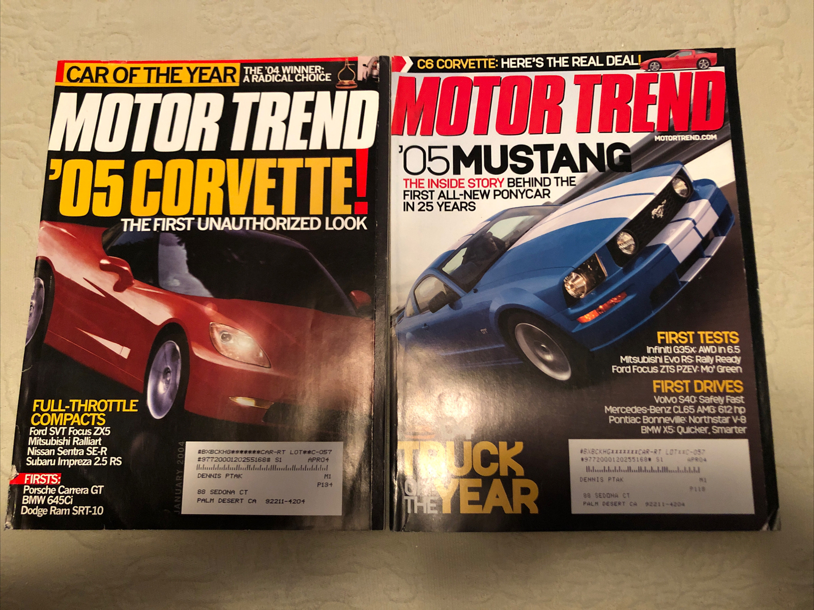 Motor Trend January / February 2004 - Lot of 2 Magazines LN | eBay