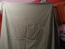 medium olive green rectangle tablecloth 60" x 84" w/ small stripe design