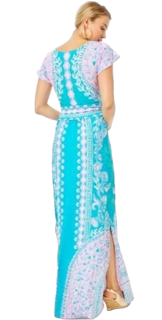 lilly pulitzer esmarella maxi dress Lilly Pulitzer Esmarella Maxi Dress Turquoise Teal Engineered Size XL for  sale online