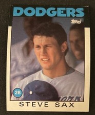 1986 Topps Steve Sax Baseball Card #175 Dodgers 2B FR/GD Red Dots O/C