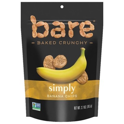 New Bare Fruit - Crunchy Banana Chips Simply Baked, 2.7 oz Bag