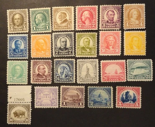 SCOTT #551-573 MINT H 1922-1925  AMERICA COMPLETE SET - BRIGHT COLOR  STK #JL7