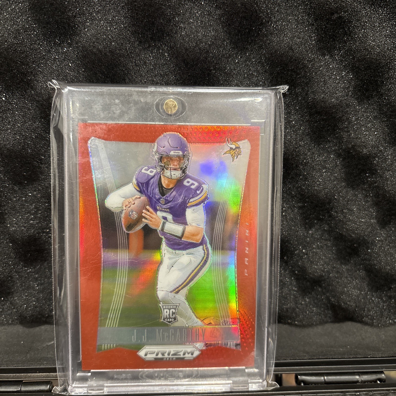 2024 Panini Prizm Deca Football J.J. McCarthy Rc Rookie Red Prizm /199