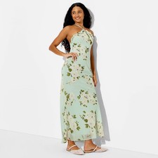 Women's Ruffle Maxi Empire Waist Dress - Wild Fable Green Floral XS