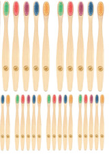 Set of 36 bamboo toothbrushes for children, environmentally friendly