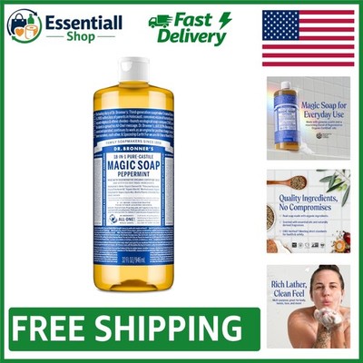 32oz Pure-Castile Magic Soap - Refreshing  Peppermint for All Uses