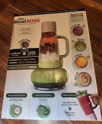 Ninja Blend BOSS Tumbler Blender 1200PW 26oz Green CrushBlade Travel Tumbler