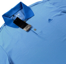Adidas Mens Climalite Golf Polo Shirt Size M Blue Stripe