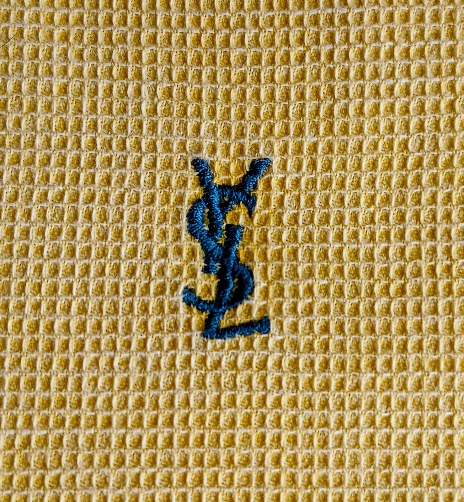 Camicia Yves Saint Laurent YSL vintage uomo cotone giallo pallido manica lunga. UK XL