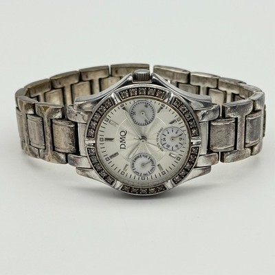 DMQ Silver Watch with Crystal Accents s-l400.jpg main image 3