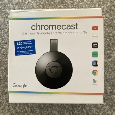 Google Chromecast 2. Generation NC2-6A5 *Neu & Versiegelt* TV Stream Cast Schwarz