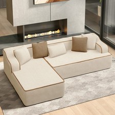 Polster Ecksofa Eck Couch Polsterecke Cordsofa Modulares Sofa L-Form 4 Sitzer
