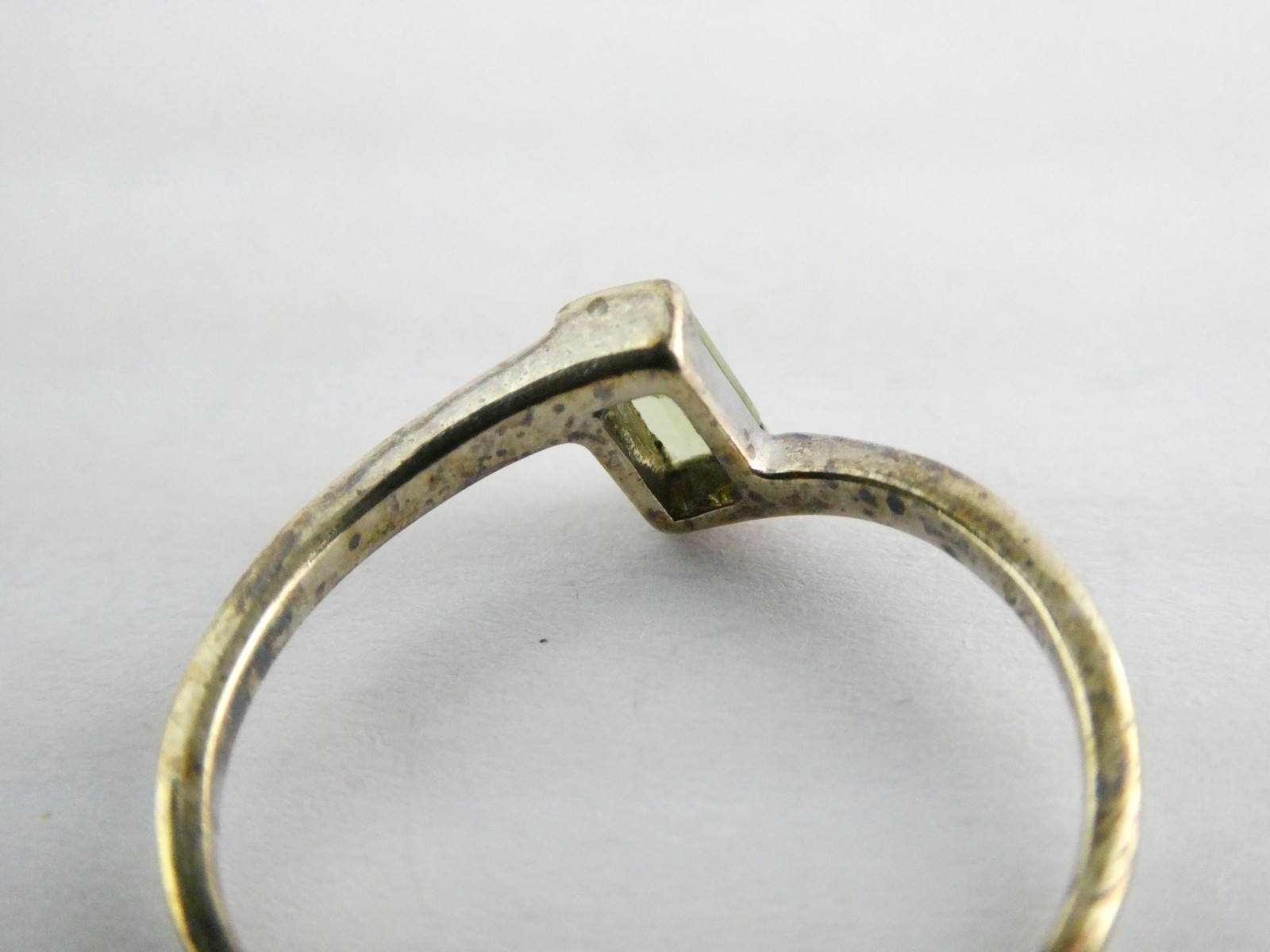 Sterling Silver Rectangular Cut Green Peridot Sol… - image 8