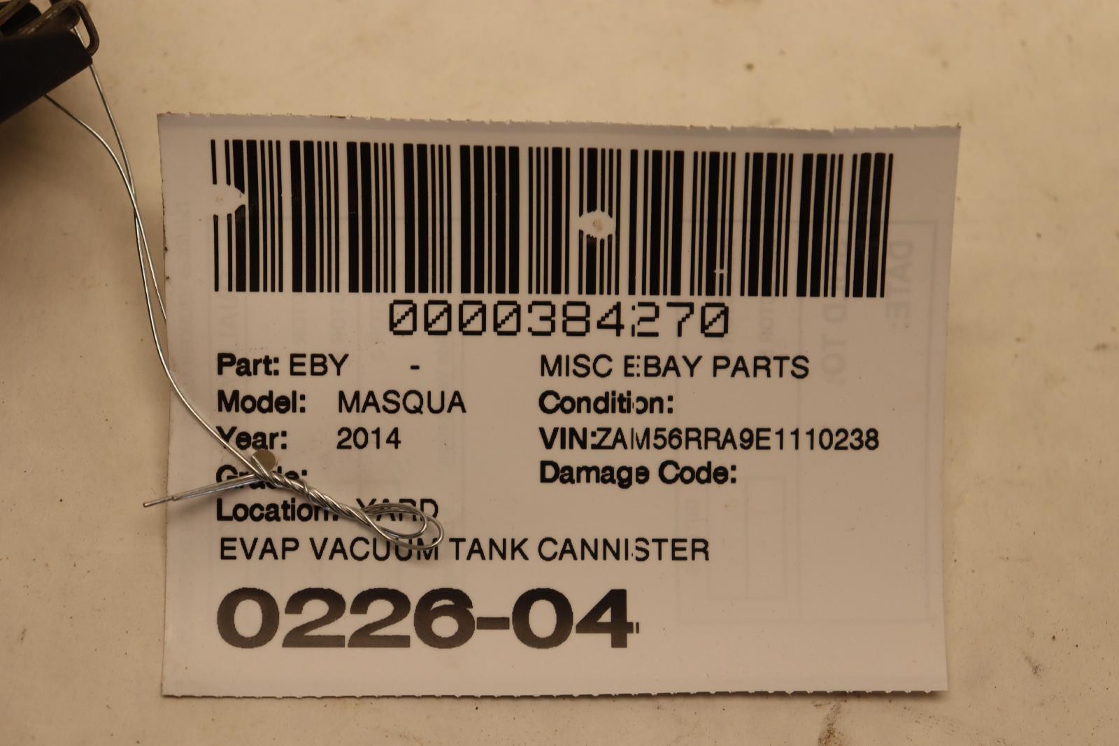 2014-2020 MASERATI QUATTROPORT EVAP EVAPORATOR VACUUM TANK CANNISTER OEM