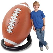 40" Giant Jumbo Inflatable Football with Tee Set - Blow up Football Toy for