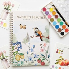 Beautiful Watercolor Paper Workbook Set for Beginners with Paint Included Rela