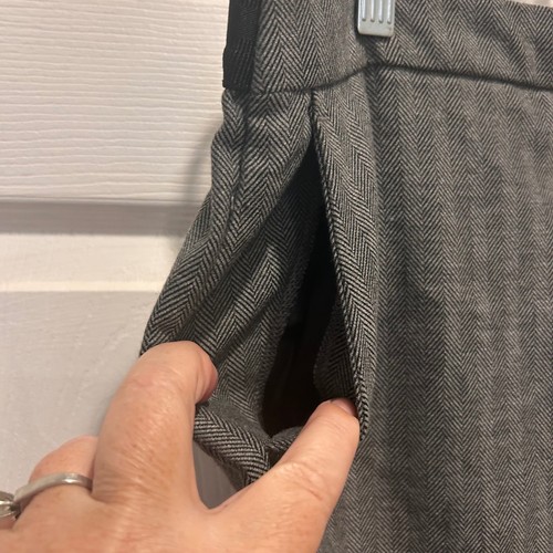Zara B Gray Herringbone Ankle Dress Pants Women's XL Career Professional - Picture 3 of 8