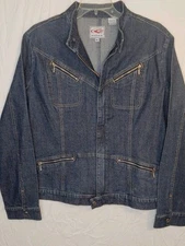 Roper Denim Jean Jacket XL Blue Women's Zippered Pockets Excellent Cond! 