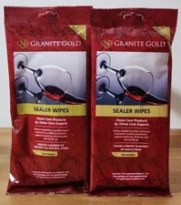 2x Granite Gold Multi-Surface Countertop Sealer Wipes  Stone Marble (12 Total)