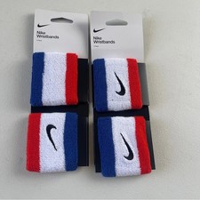 Two Pairs of Nike Men's Red, White, and Blue Wristbands NWT