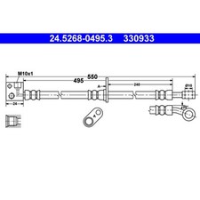 Bremsschlauch ATE 24.5268-0495.3 für Honda Jazz II City IV