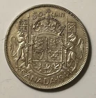 1944 Silver King George VI Canadian 50 Cent - Half Dollar- 80% Silver VF