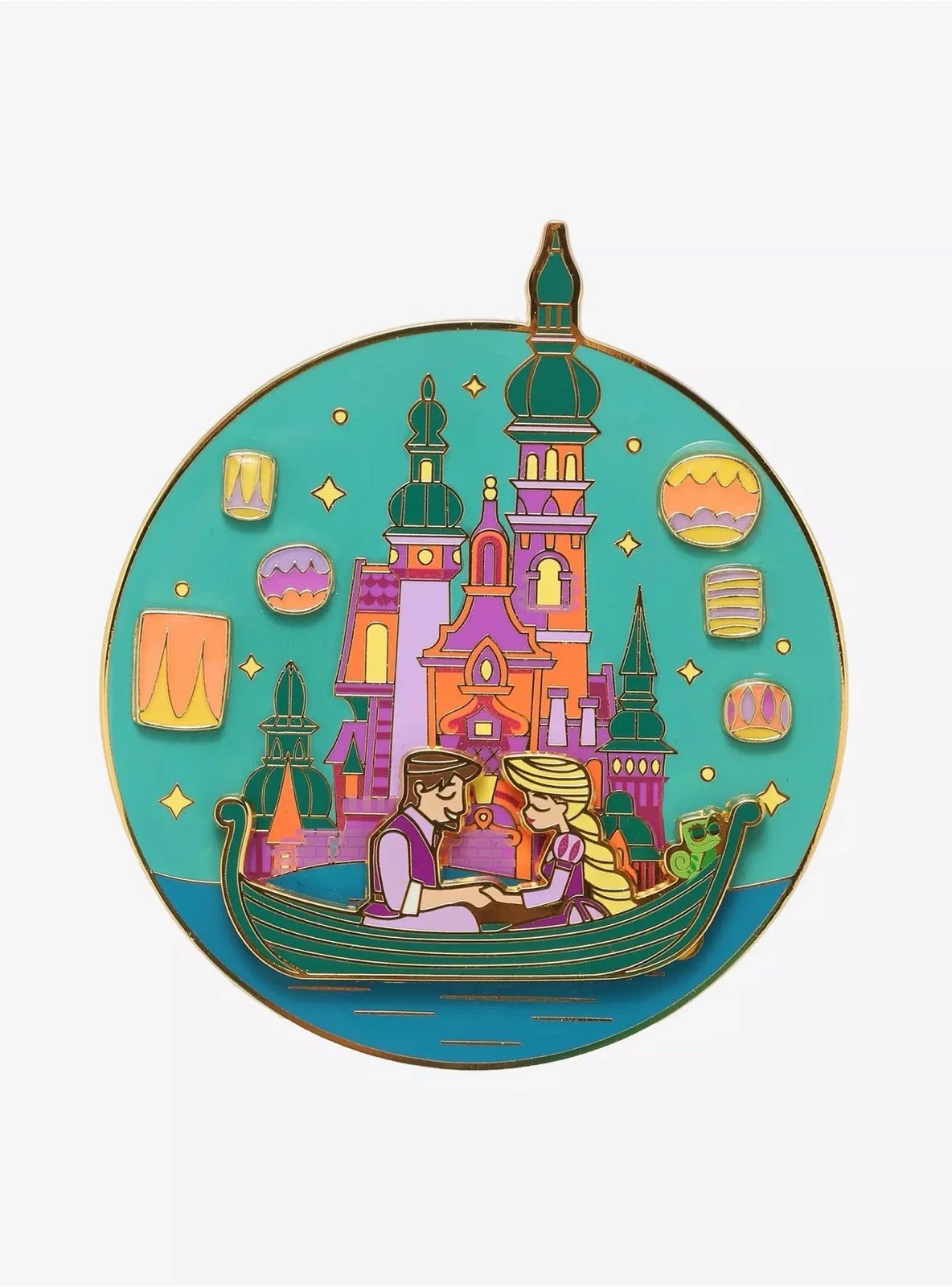 NWT Disney Boxlunch Loungefly Tangled 3 inch Sliding Pin - Rapunzel & Flynn Pin