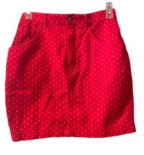 VTG ESPRIT SPORT Skirt Women's 7/8 Red White Polka Dot High Waist Mini 90s Y2K
