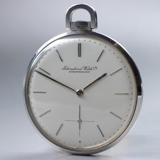  NEAR MINT IWC Schaffhausen Cal. 95 Silver 46mm Hand Winding Pocket Watch U688