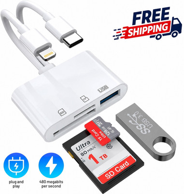 3-in-2 Speicherkartenleser für iPhone iPad USB 3.0 OTG Adapter für SD/TF Karte