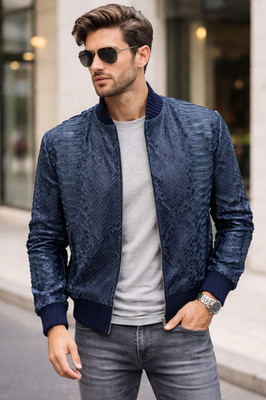 Men s Snakeskin New style Jacket Custom order Embossed Genuine Leather Jacket
